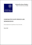 Comparative Hate Speech Law: Memorandum (Research Prepared for the Legal Resources Centre, South Africa) by Liora Lazarus
