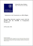 Reconciling Domestic Superior Courts with the ECHR and the ECtHR: A Comparative Perspective (Submission to the Commission on a Bill of Rights) by Liora Lazarus